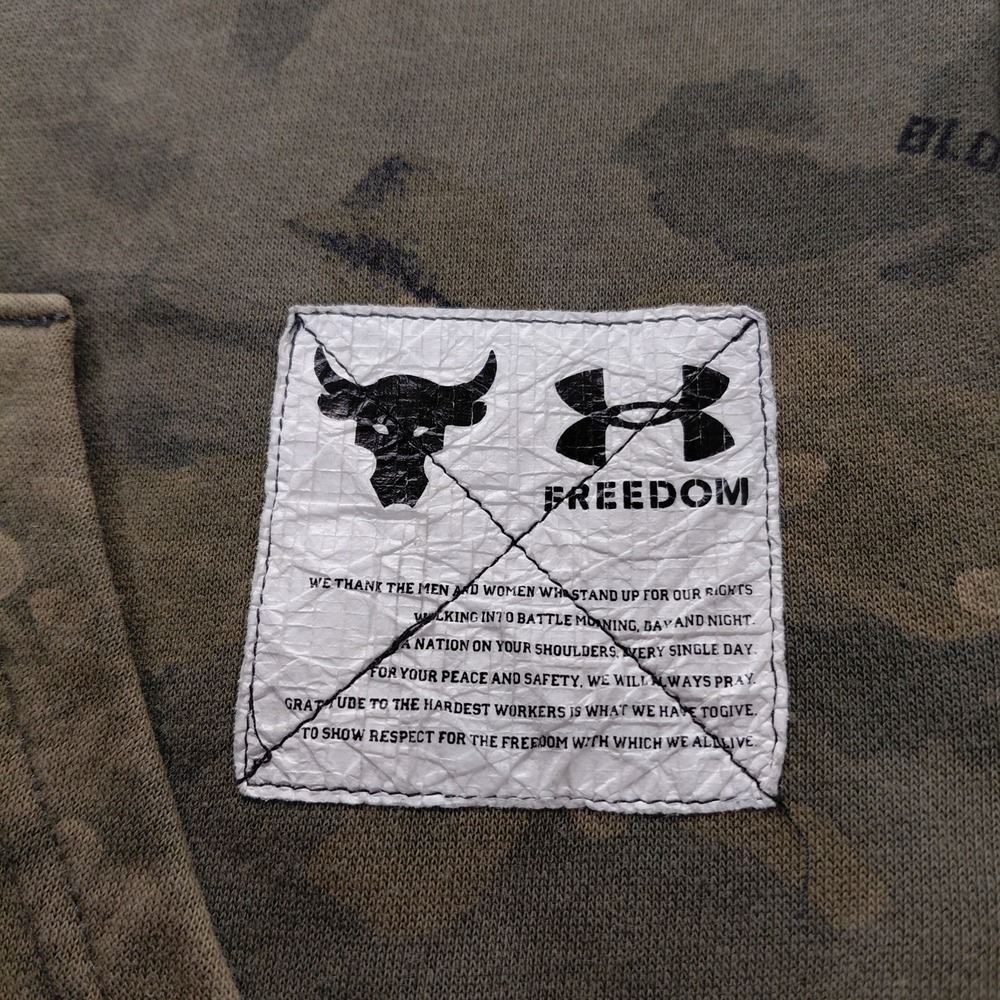 Under Armour Youth Boys L Project Rock Feedom Hoodie Camo Green USA Sweatshirt - Picture 2 of 9